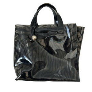 FURLA tote bag black x Grey clear